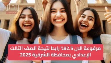 إعلان حصري: نتيجة الصف الثالث الإعدادي بمحافظة الشرقية لعام 2025 برفع نسبة 82.5% الآن متاحة عبر الرابط.